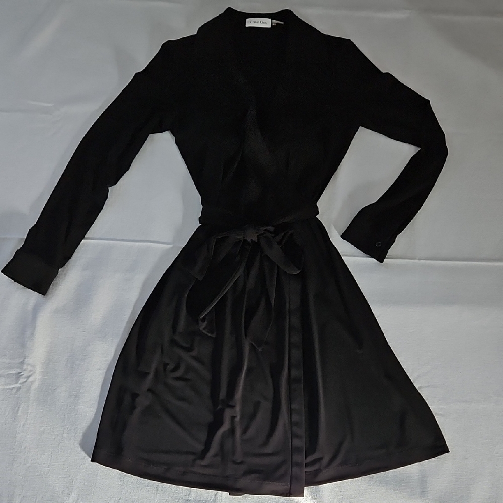 Calvin Klein Chic Black Long Sleeve Dress